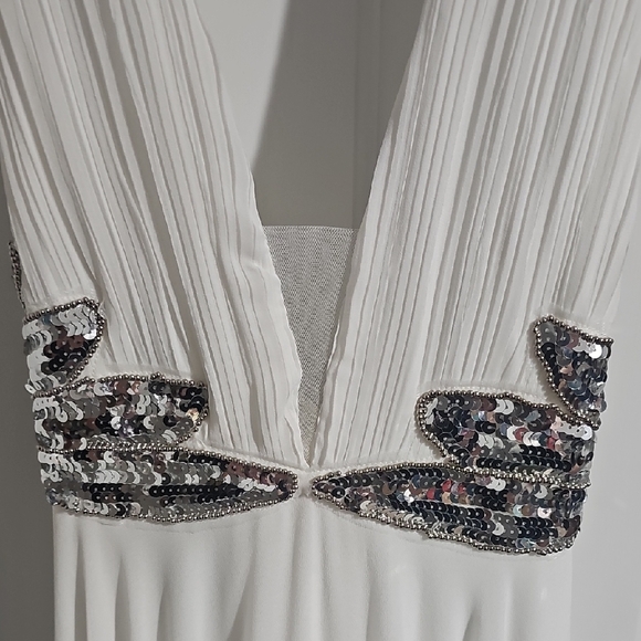 Lulu's White and Silver Sequin Wedding Dress - Picture 4 of 11